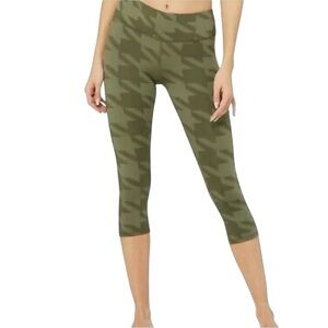 Alo Olive Green Houndstooth Capri Leggings size small